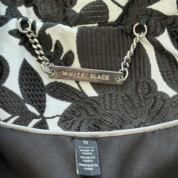 WHBM Brocade Black & White Zipper Jacket Coat size 0 xs - Picture 6 of 11